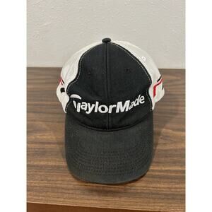 TaylorMade R7 Golf Hat Black Red & White Mesh Back Adjustable TMAX Gear Cap